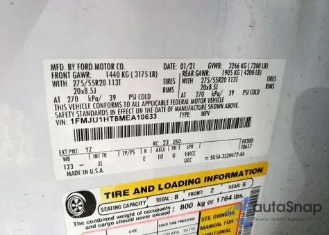 2021 Ford Expedition Xlt from USA, damaged, VIN 1FMJU1HT8MEA10633